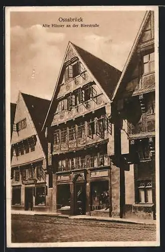 AK Osnabrück, Alte Häuser in der Bierstrasse
