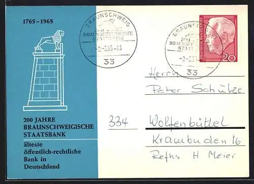 AK Braunschweig, 200 Jahre Braunschweigische Staatsbank 1965