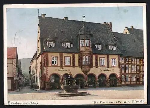 AK Goslar am Harz, Hotel Kaiserworth am Markt