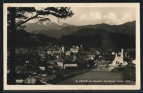 AK St. Aegyd am Neuwald, Ortsansicht mit Hohem Göller