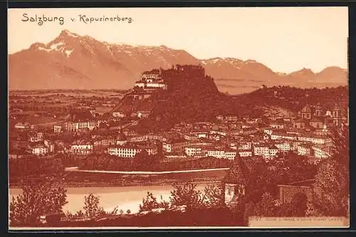 AK Salzburg, Ortsansicht v. Kapuzinerberg