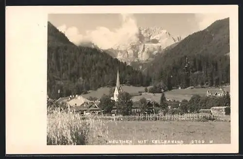 AK Mauthen, Ortsansicht mit Kellerwand