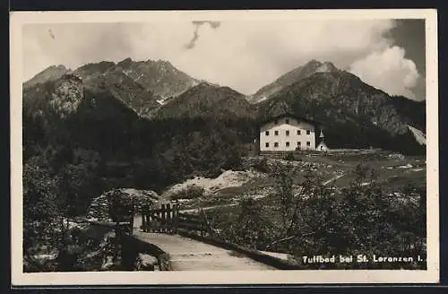 AK St. Lorenzen im Lesachtal, Heilbad Tuffbad mit Bergpanorama
