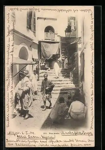 AK Szene in einer arabischen Strasse