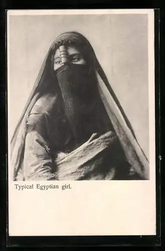 AK Typical Egyptian girl, Verschleierte Ägypterin