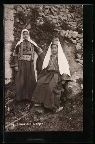AK Two Women from Bethlehem in traditional clothing