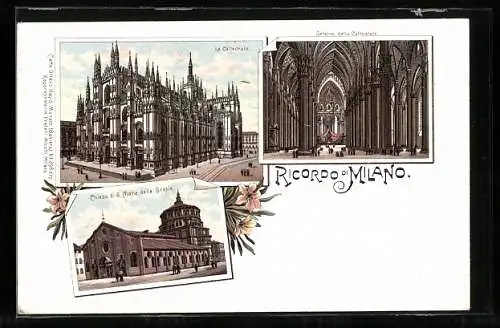 Lithographie Milano, Chiesa di S. Maria della Grazie, La Cattedrale, Interno della Cattedrale