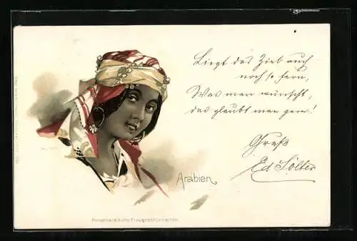 Lithographie Arabien, Jugendstil