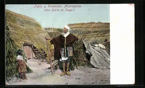 AK Tipo de la Kabila de Raisuli, arabischer Mann in seinem Dorf