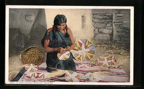 AK Arizona, A Hopi Basket Weaver