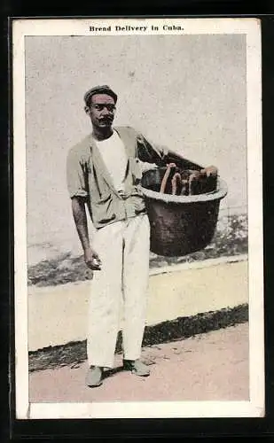 AK Cuba, Bread Delivery, Brotverkäufer