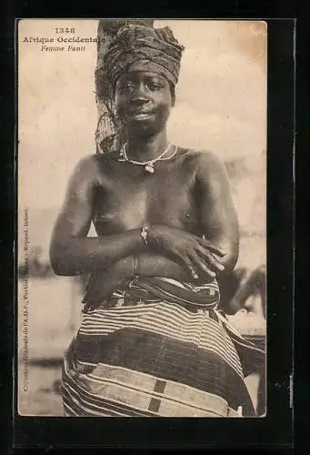 AK Afrique Occidentale, Femme Fanti, Halbnackte Afrikanerin