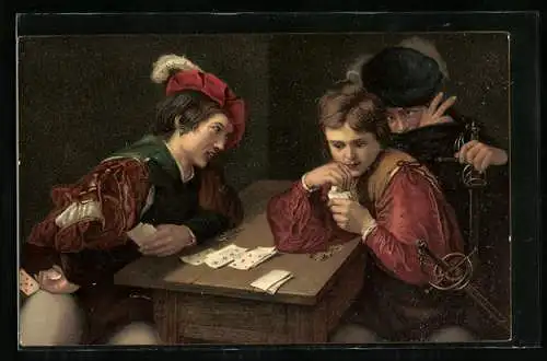 AK Der Falschspieler, Caravaggio, Kartenspiel