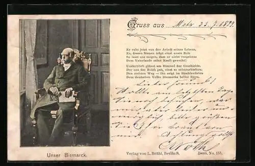 AK Unser Bismarck sitzt in seinem Sessel