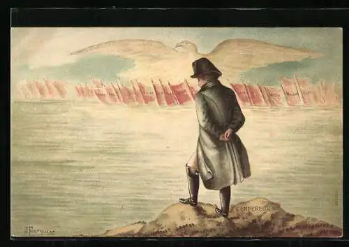 Künstler-AK L`Empereur Napoleon, Ausblick aufs Meer