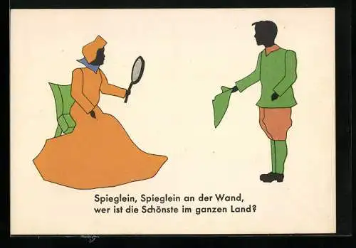 AK Motiv aus Schneewittchen, Spieglein, Spieglein an der Wand...