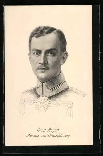 AK Porträt von Ernst August Herzog von Braunschweig in Uniform