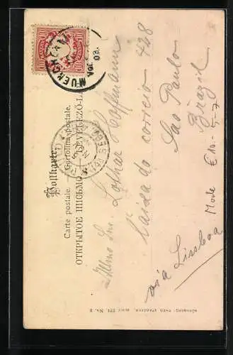 AK Mann trägt seine Geliebte, Biedermeier