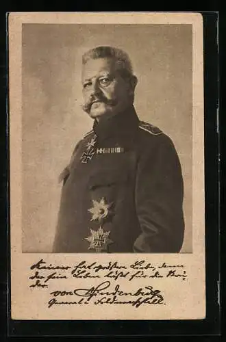 AK Paul von Hindenburg mit Orden