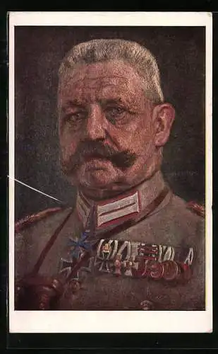 AK Generalfeldmarschall Paul von Hindenburg, Halbportrait in Uniform