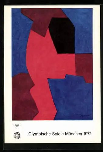 Künstler-AK München, Olympische Spiele 1972, Poster von Serge Poliakoff, abstrakte Kunst