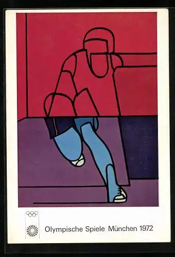 Künstler-AK München, Olympische Spiele 1972, Olympia Poster von V. Adami, Bruckmanns Bildkarte Nr. 610