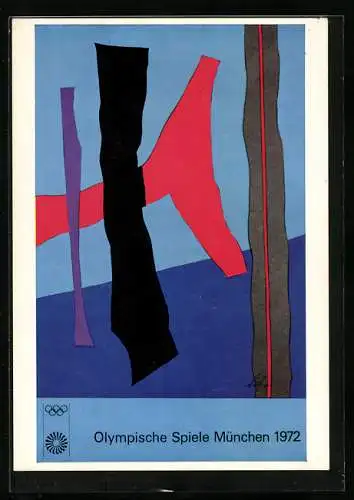 Künstler-AK München, Olympische Spiele 1972, Poster in abstrakter Kunst von Fritz Winter