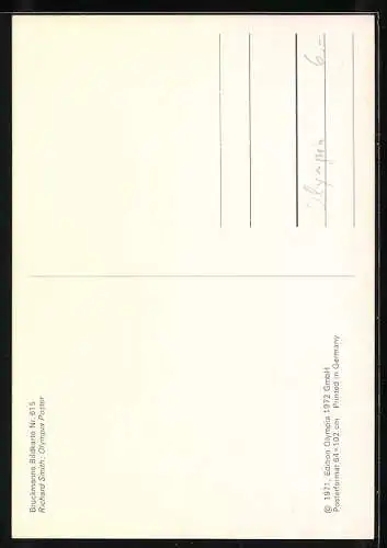 Künstler-AK München, Olympische Spiele 1972, Olympia Poster von R. Smith, Bruckmanns Bildkarte Nr. 615