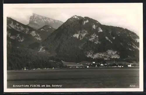 AK Fuschl am See, Ort mit Bergpanorama