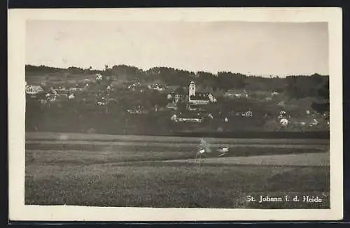 AK St. Johann in der Heide, Ortsansicht mit Kirche