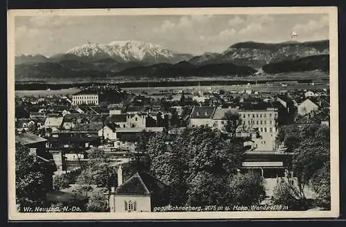 AK Wr. Neustadt /N.-Do., Panorama mit Schneeberg und Hohe Wand