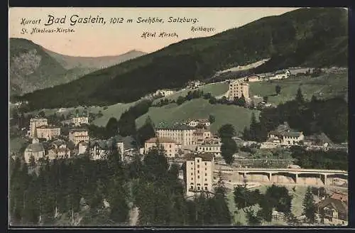 AK Bad Gastein, Ortsansicht von einer Anhöhe