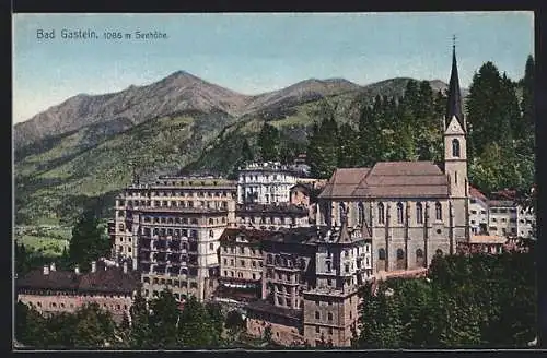 AK Bad Gastein, Teilansicht mit Kirche