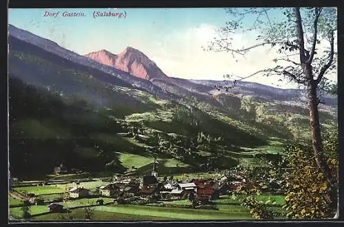 AK Dorfgastein, Ortspartie im Gebirge