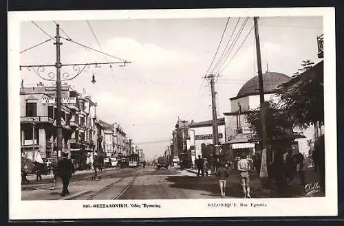 AK Salonique, Rue Egnatia, Strassenpartie