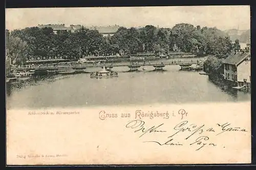 AK Königsberg i. Pr., Schlossteich und Börsengarten