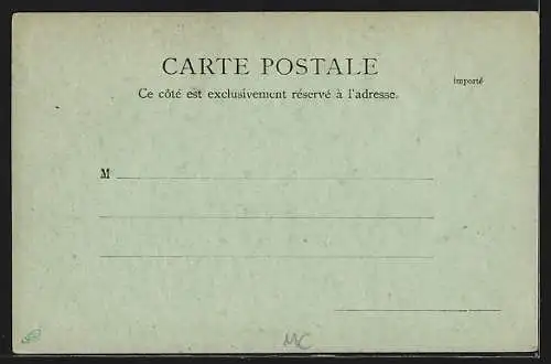 Mondschein-AK Monte Carlo, Blick über das Wasser auf den Ort