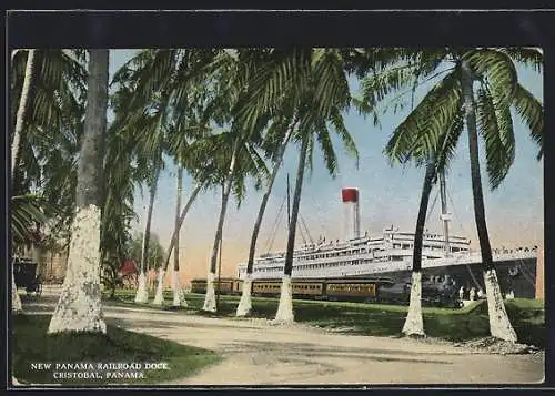 AK Cristobal, New Panama Railroad Dock, Hafen, Dampfer