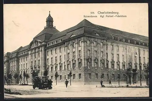 AK Berlin-Charlottenburg, Kaiserdamm, Kgl Polizei-Präsidium