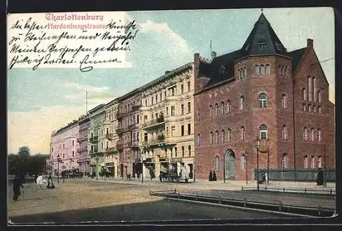 AK Berlin-Charlottenburg, Hardenbergstrasse mit Geschäften