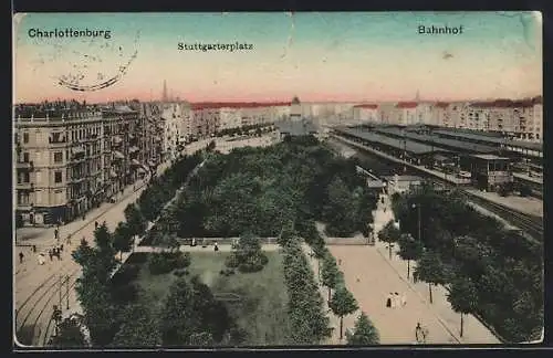 AK Berlin-Charlottenburg, Bahnhof, Partie am Stuttgarterplatz