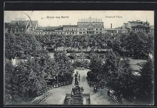 AK Berlin, Blick über den Dönhoff-Platz mit Denkmal