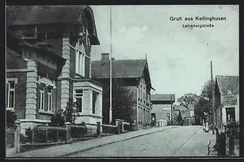 AK Kellinghusen, Lehmbergstrasse mit Anwohnern