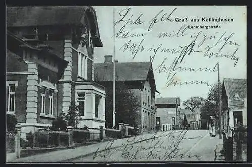 AK Kellinghusen, Lehmbergstrasse mit Anwohnern