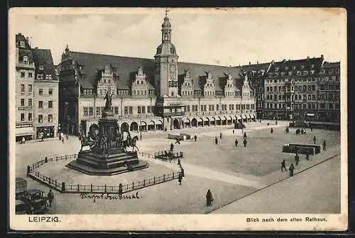 AK Leipzig, Blick nach dem alten Rathaus