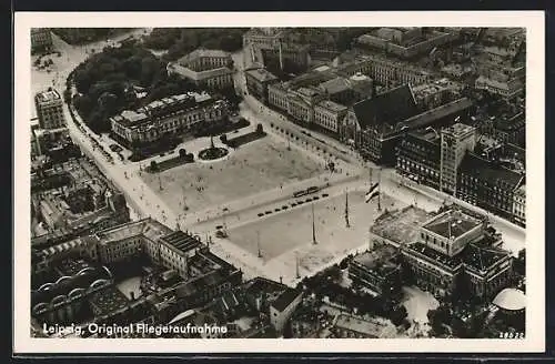 AK Leipzig, Teilansicht vom Flugzeug aus