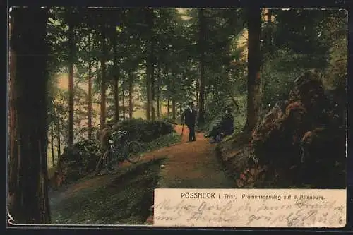 AK Pössneck i. Thür., Promenadenweg auf der Altenburg
