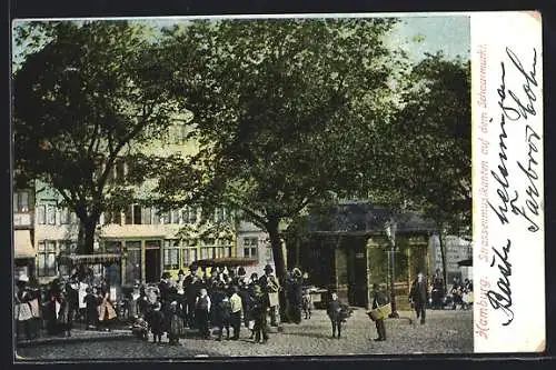 AK Hamburg-Neustadt, Strassenmusikanten auf dem Schaarmarkt