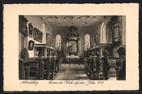 AK Ahrensburg / Holstein, Inneres der Kirche aus dem Jahre 1596