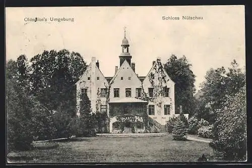 AK Oldesloe, Schloss Nütschau mit Garten
